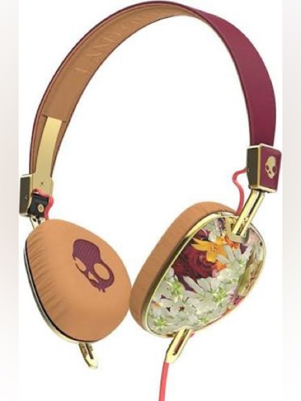 Skullcandy Knockout Women’s Headphones, floral design, Like New!